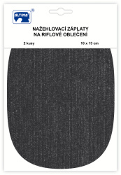 Riflové nažehľovacie záplaty veľké - ovál tmavo šedá